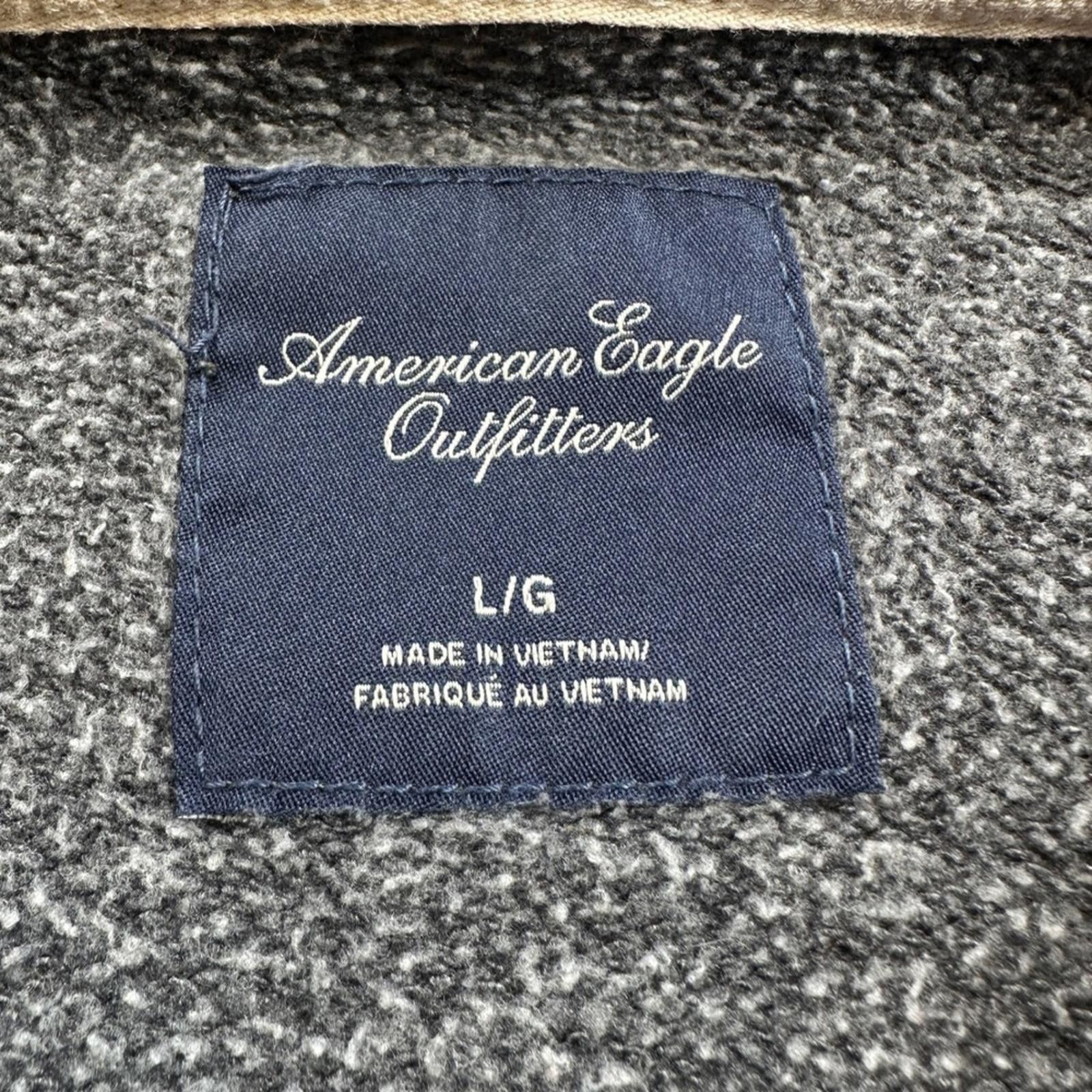 American Eagle Outfitters American Eagle Hoodie Distressed Logo Pullover Gray AEO L Size US L / EU 52-54 / 3 - 4 Thumbnail