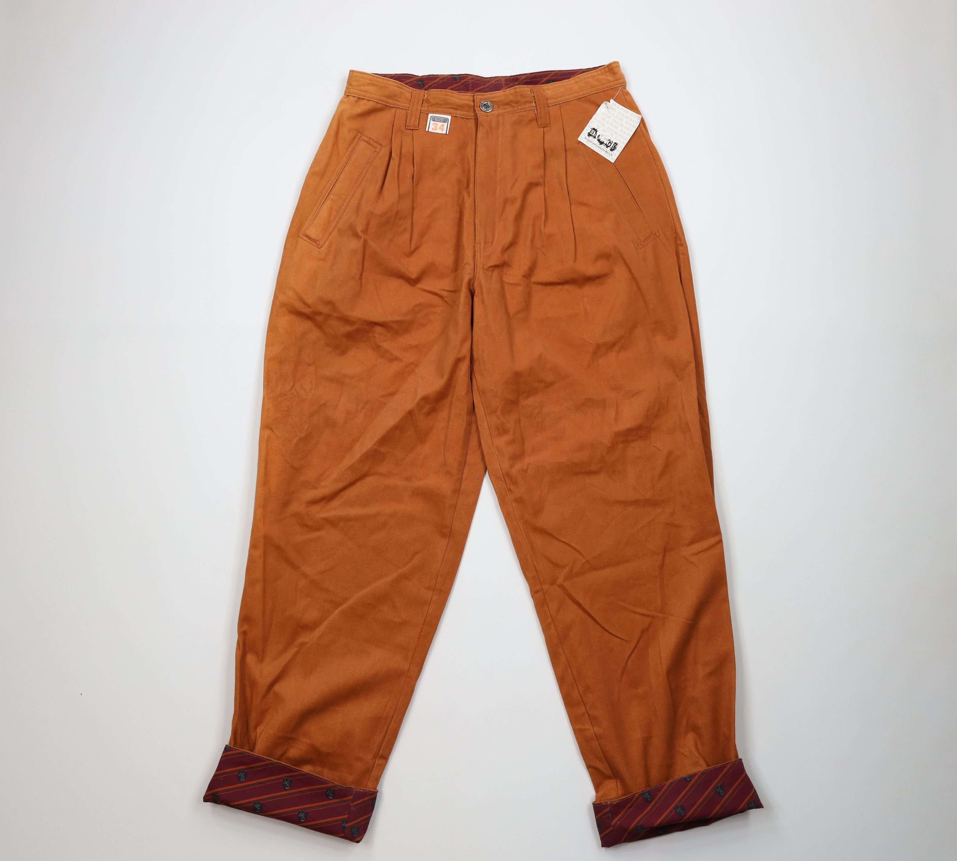 Vintage Deadstock Vintage 90s Streetwear Cuff Tapered Pants Orange Size US 34 / EU 50 - 1 Thumbnail