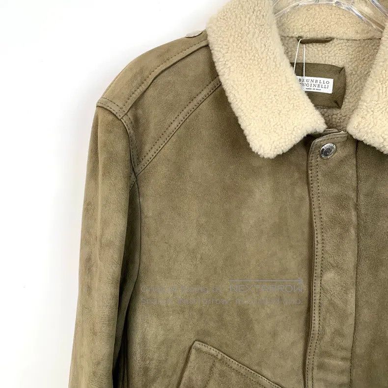Brunello Cucinelli Brunello Cucinelli Military green collar wool leather long Size US XS / EU 42 / 0 - 3 Thumbnail