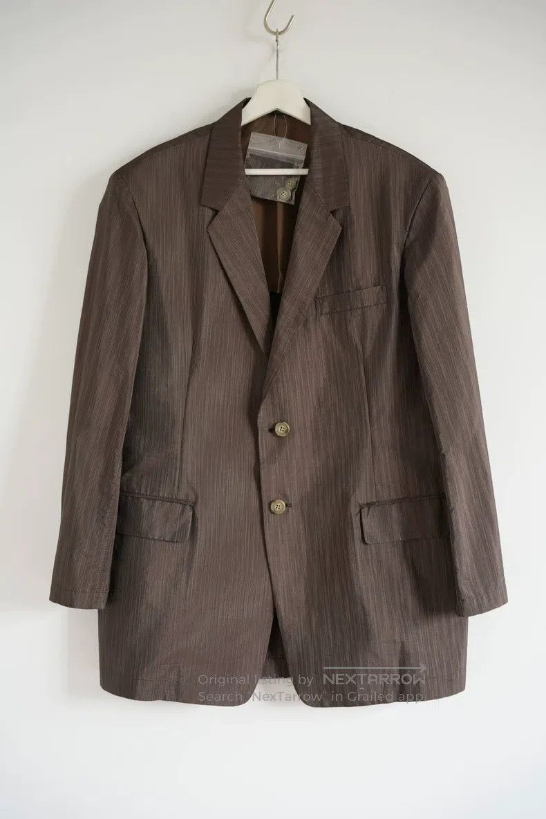Yohji Yamamoto YOHJI YAMAMOTO Brown Striped Paper-Feel Suit Size US S / EU 44-46 / 1 - 1 Thumbnail