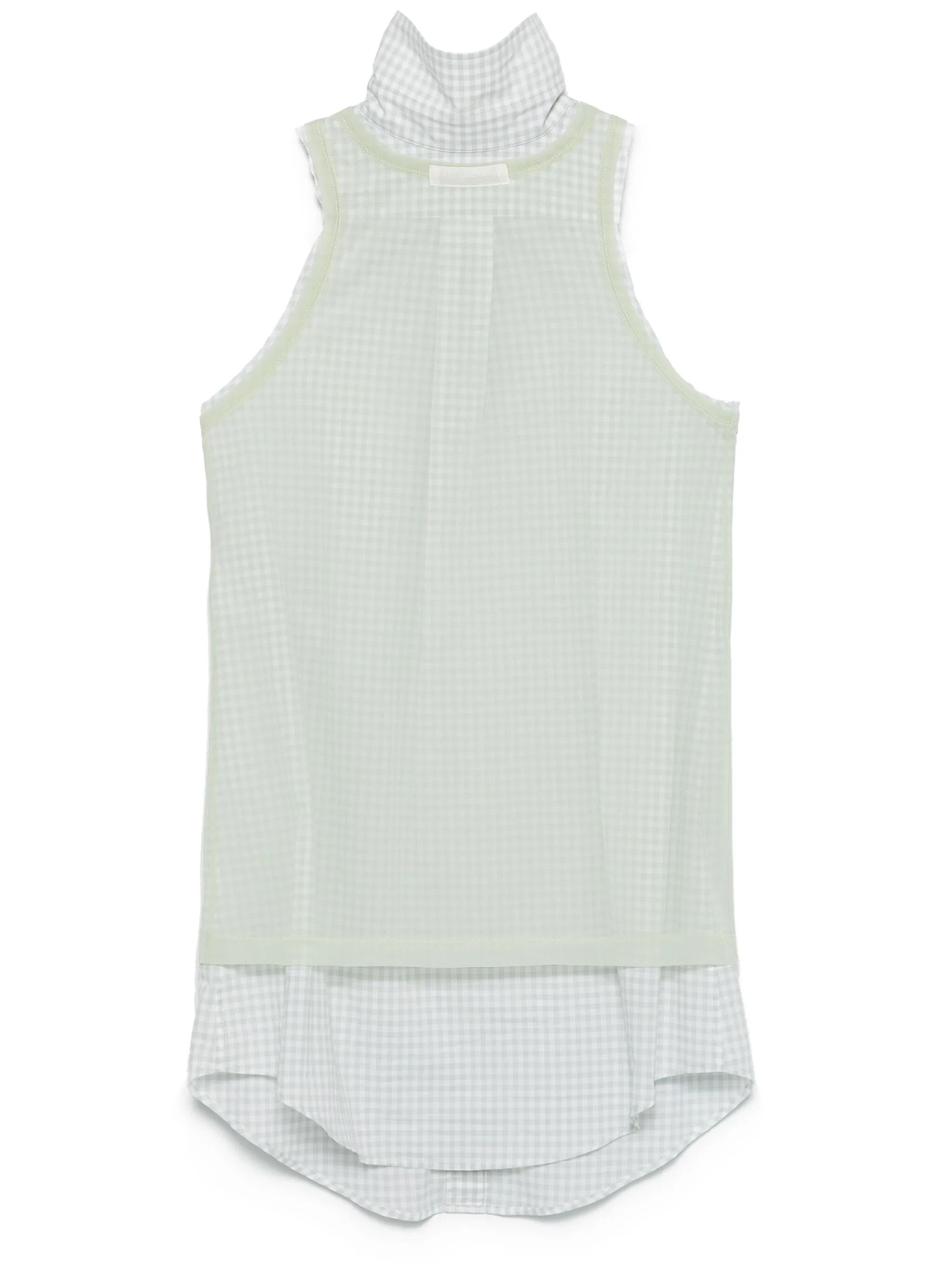 Maison Margiela o1w1db10526 Checkered Sleeveless Shirt in Light Green Size M / US 6-8 / IT 42-44 - 1 Thumbnail