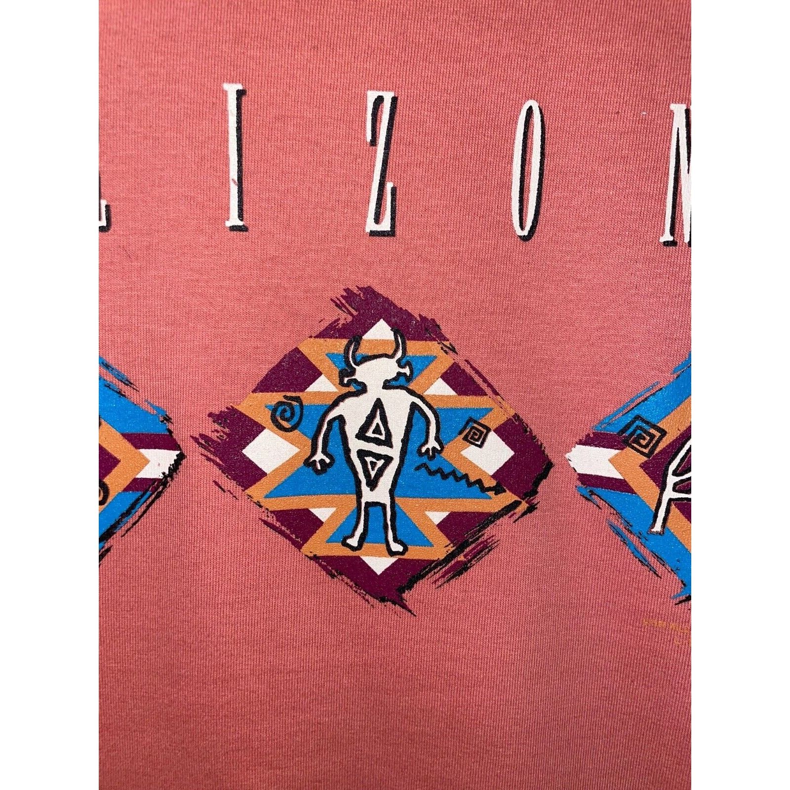 Jerzees Vintage Arizona Native Shirt American Peach Pink 90s VTG Tee Size US L / EU 52-54 / 3 - 4 Thumbnail