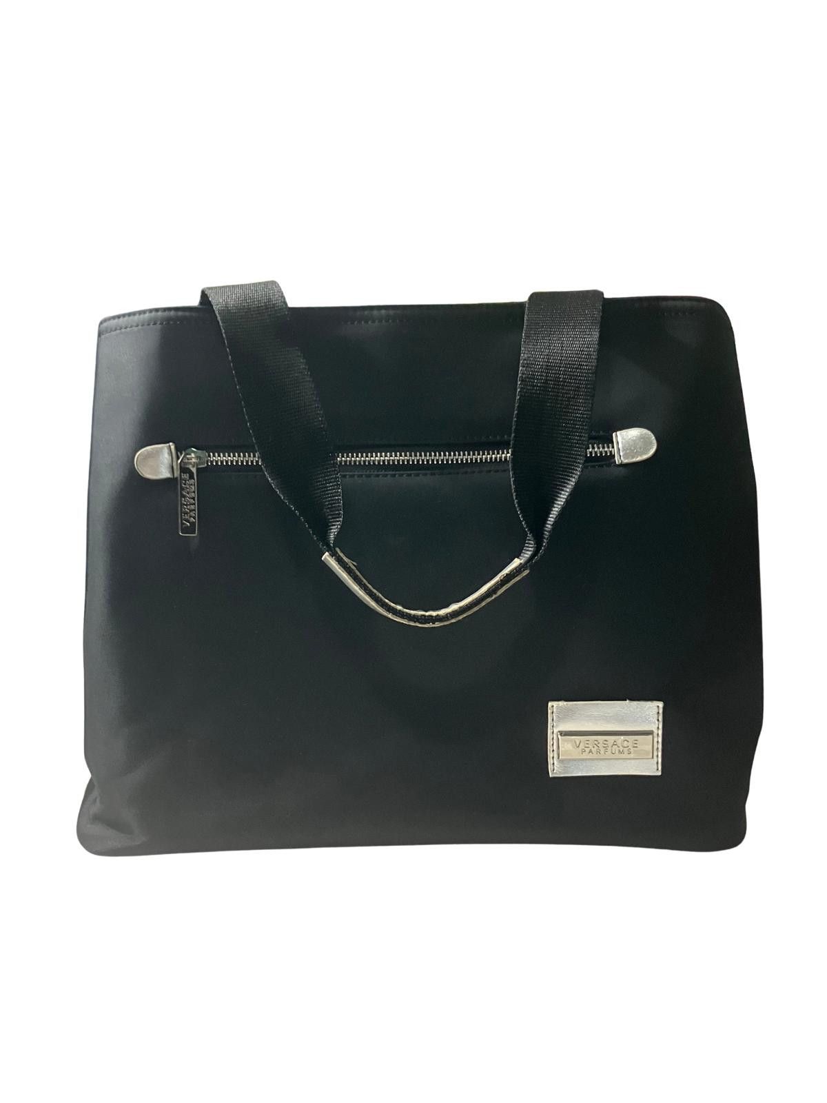 Other Versace Parfums Black Nylon Tote Bag Silver Hardware Size ONE SIZE - 1 Thumbnail