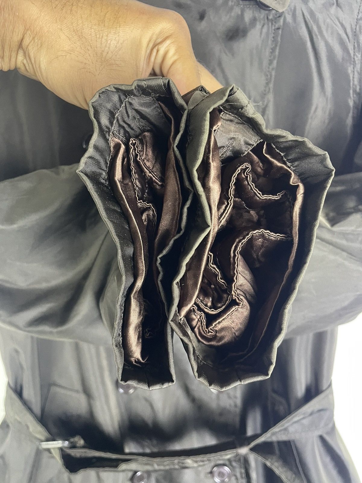 Prada 🔥Rare Prada Double Breasted Belted Nylon Trech Coat Size L / US 10 / IT 46 - 10 Thumbnail