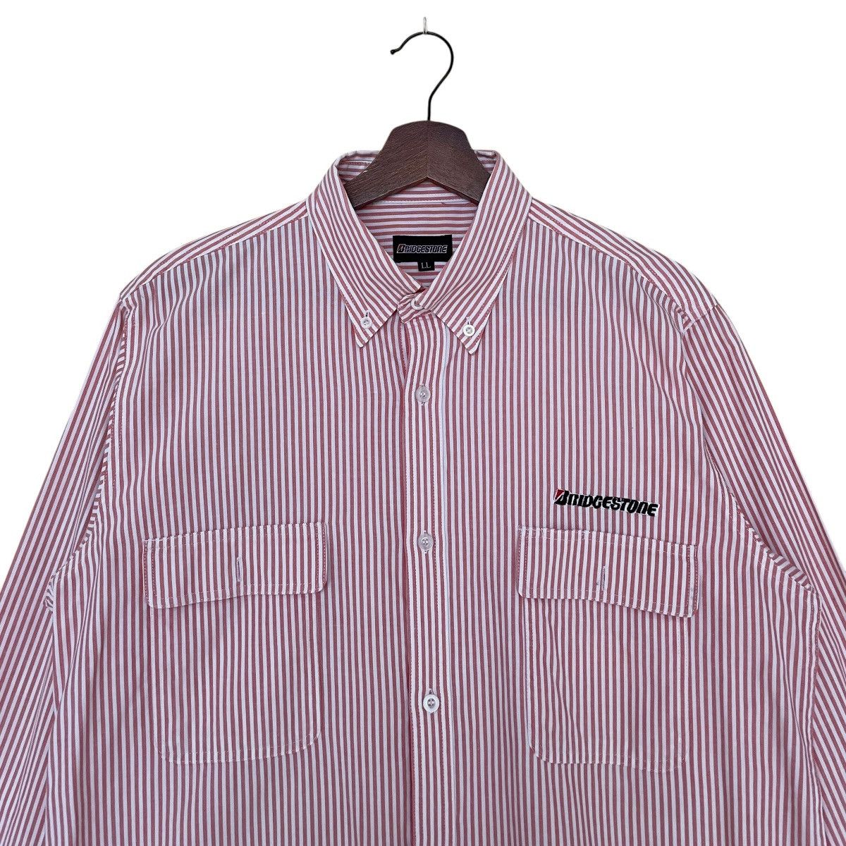 Vintage Vintage Brand Bridgestone Stripe Shirt 1990s Size US L / EU 52-54 / 3 - 7 Thumbnail