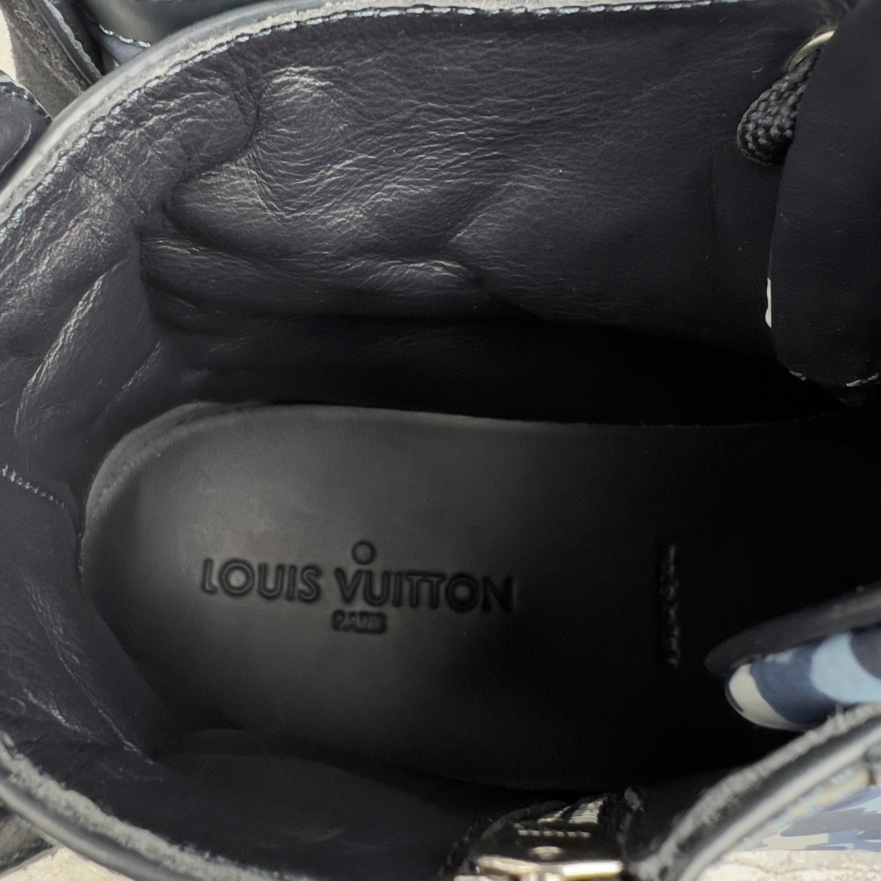 Louis Vuitton Challenge Zip Up Sneakers Blue Camouflag Nylon Size US 13 / EU 46 - 11 Thumbnail