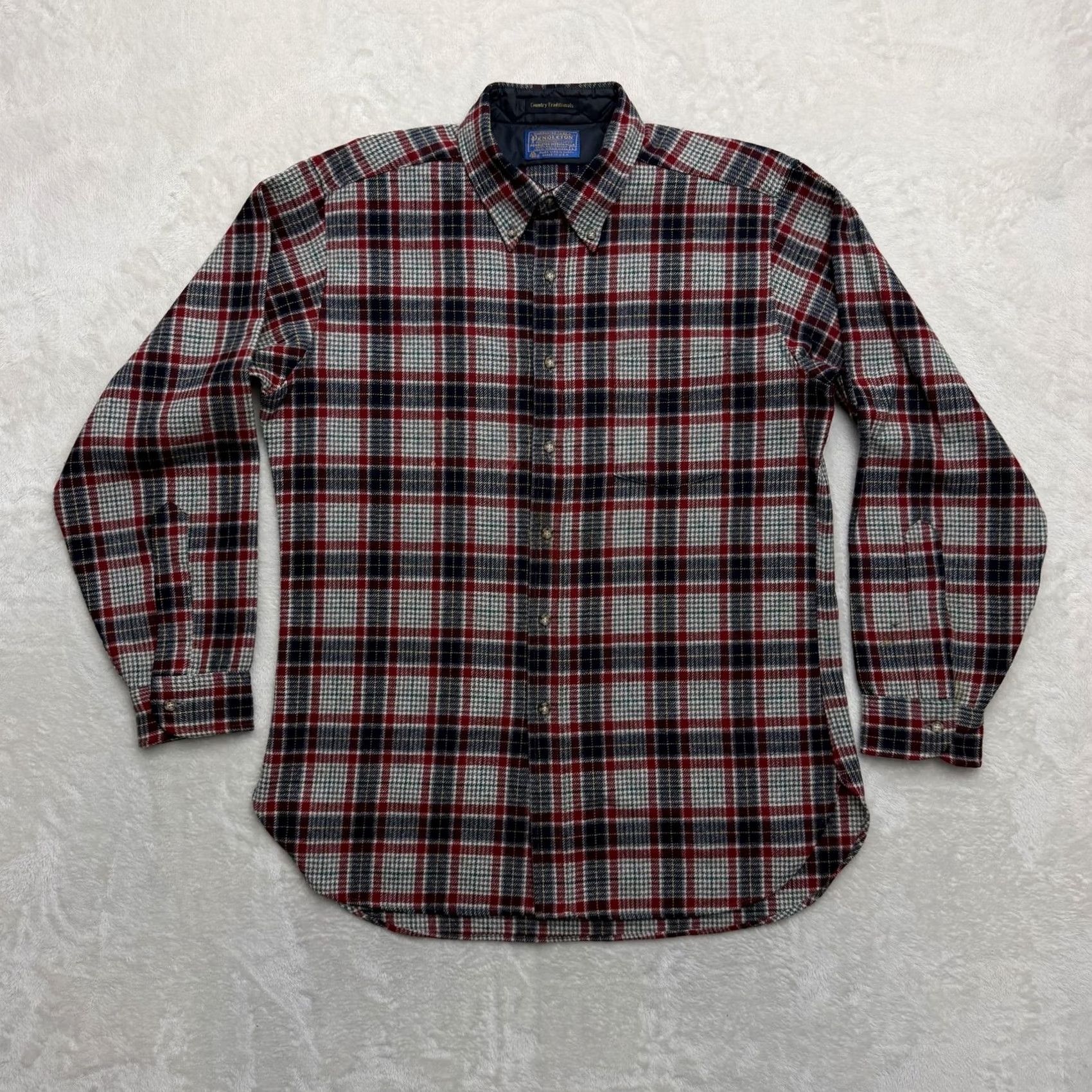 Pendleton VINTAGE Pendleton Flannel Shirt Mens L Button-Up Red Plaid Wool Made In USA Size US L / EU 52-54 / 3 - 2 Thumbnail