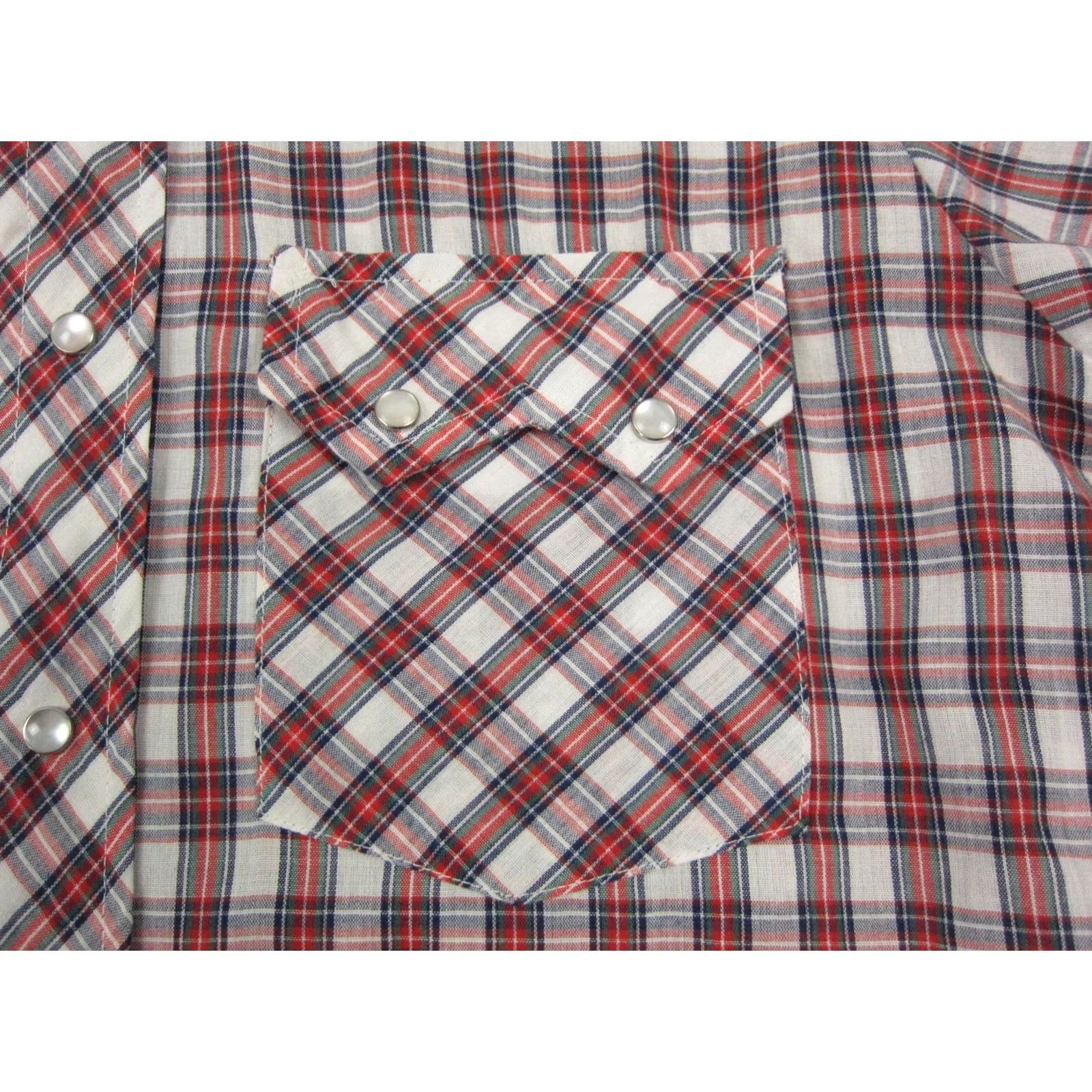 Vintage VINTAGE Woolworth Shirt Mens Small Red Blue White Western Snap Cowboy Rodeo 60s Size US S / EU 44-46 / 1 - 3 Thumbnail