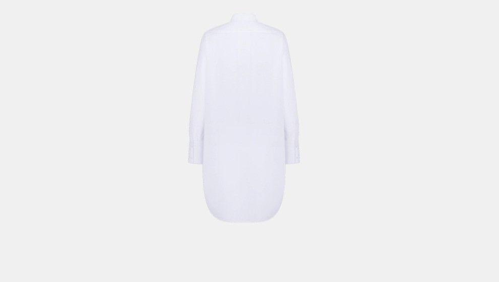 Dior o1w1db10824 Cotton Poplin Long Blouse in White Size XS / US 0-2 / IT 36-38 - 2 Thumbnail