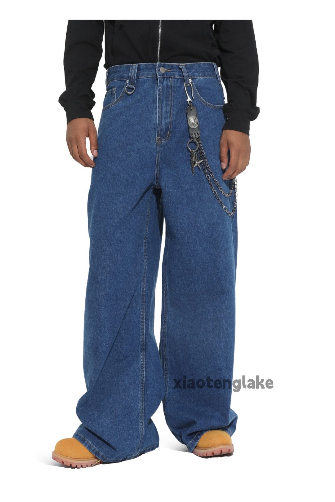 Jean xz vintage loose baggy wide Leg flared hiphop jeans Size US 33 - 1 Thumbnail