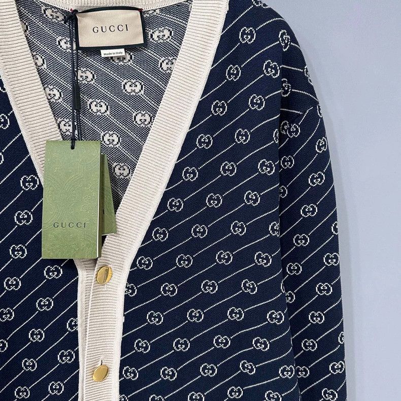 Gucci Gucci Double g jacquart full-print cardigan 2506-Nextarrow Size XS / US 0-2 / IT 36-38 - 2 Thumbnail