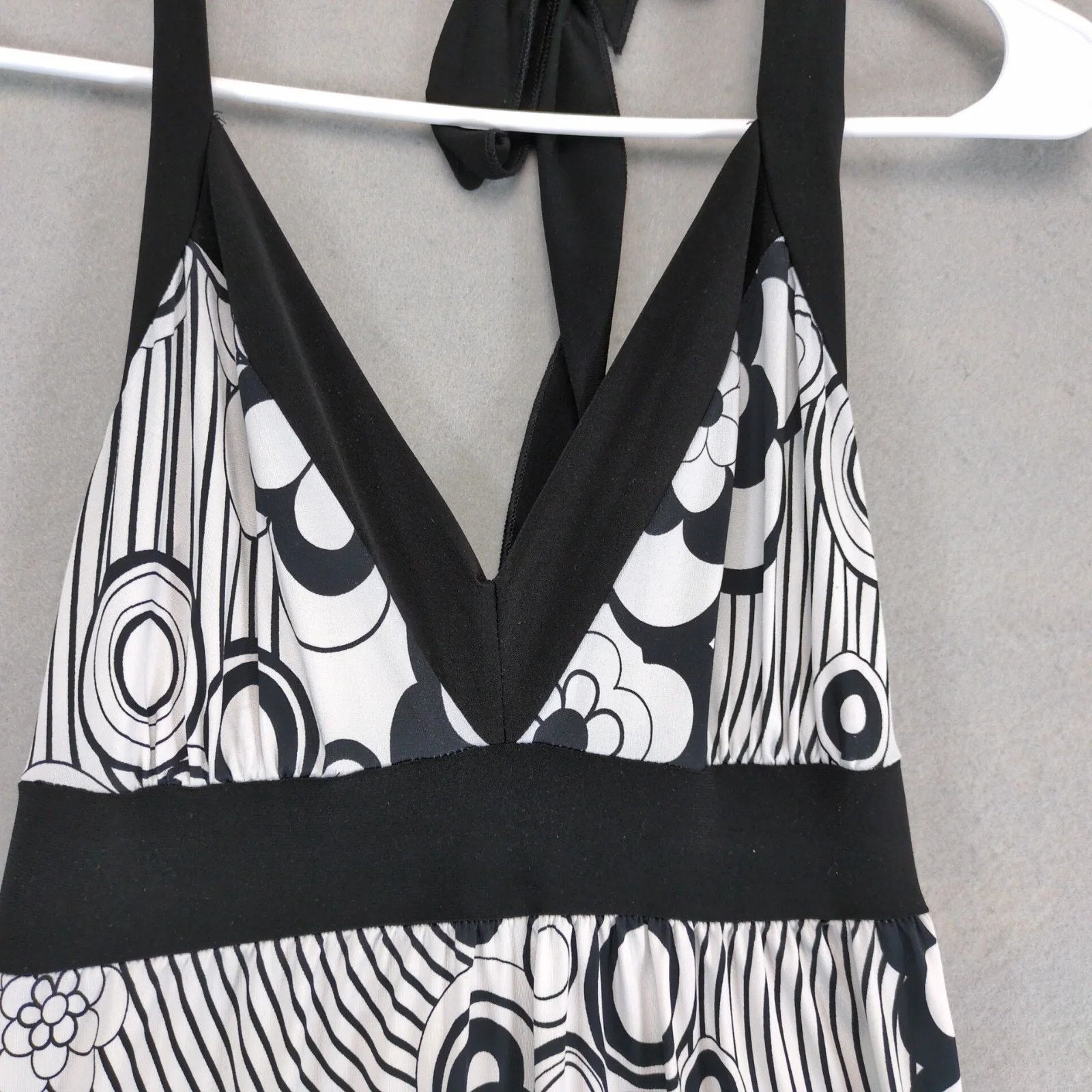 Vintage Wet Seal Halter Top Babydoll Mini Dress S Black White Floral Size S / US 4 / IT 40 - 10 Thumbnail
