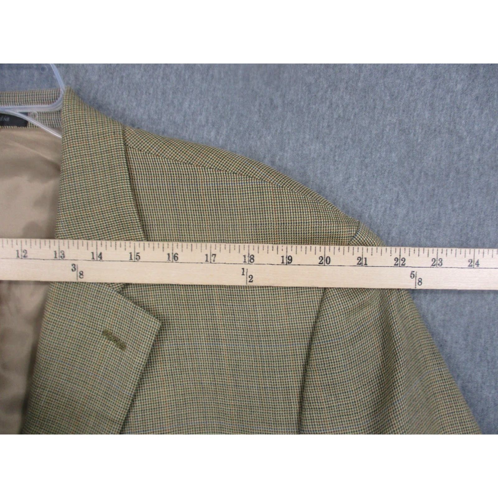 Ralph Lauren Lauren Ralph Lauren Blazer Mens 46R Beige Silk Wool Check Sport Coat Jacket Size 46R - 6 Thumbnail