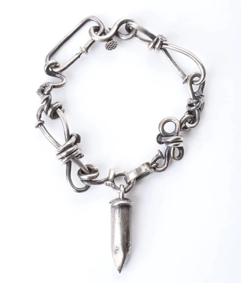 Guidi Silver Chain Link Bracelet with Spike Pendant Size ONE SIZE - 1 Thumbnail
