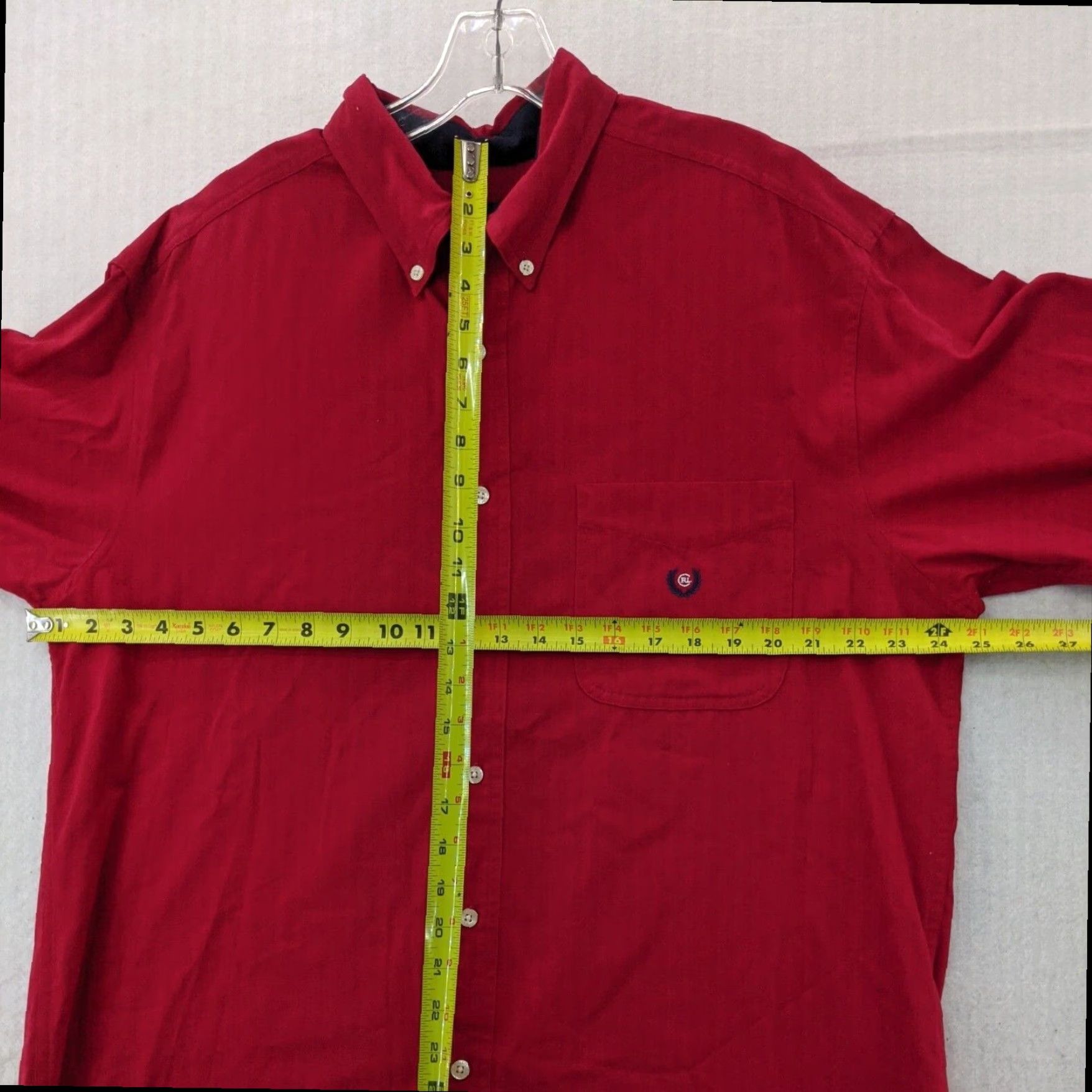 Chaps Ralph Lauren Mens Large Red Cotton Shirt Size US L / EU 52-54 / 3 - 4 Thumbnail