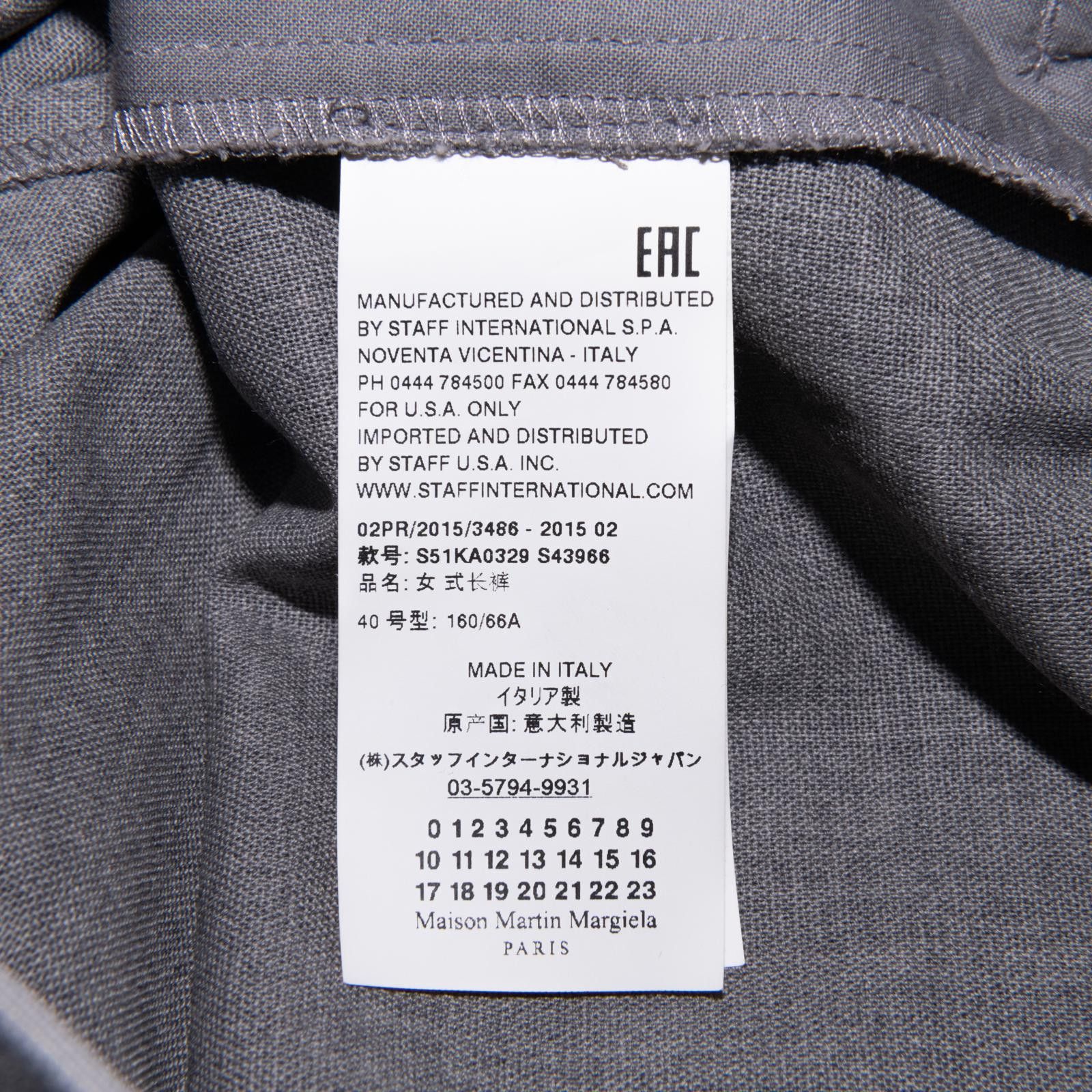 Maison Margiela Maison Margiela 4 FW 2015 Women's Grey Wool Trousers Size 27" / US 4 / IT 40 - 6 Thumbnail