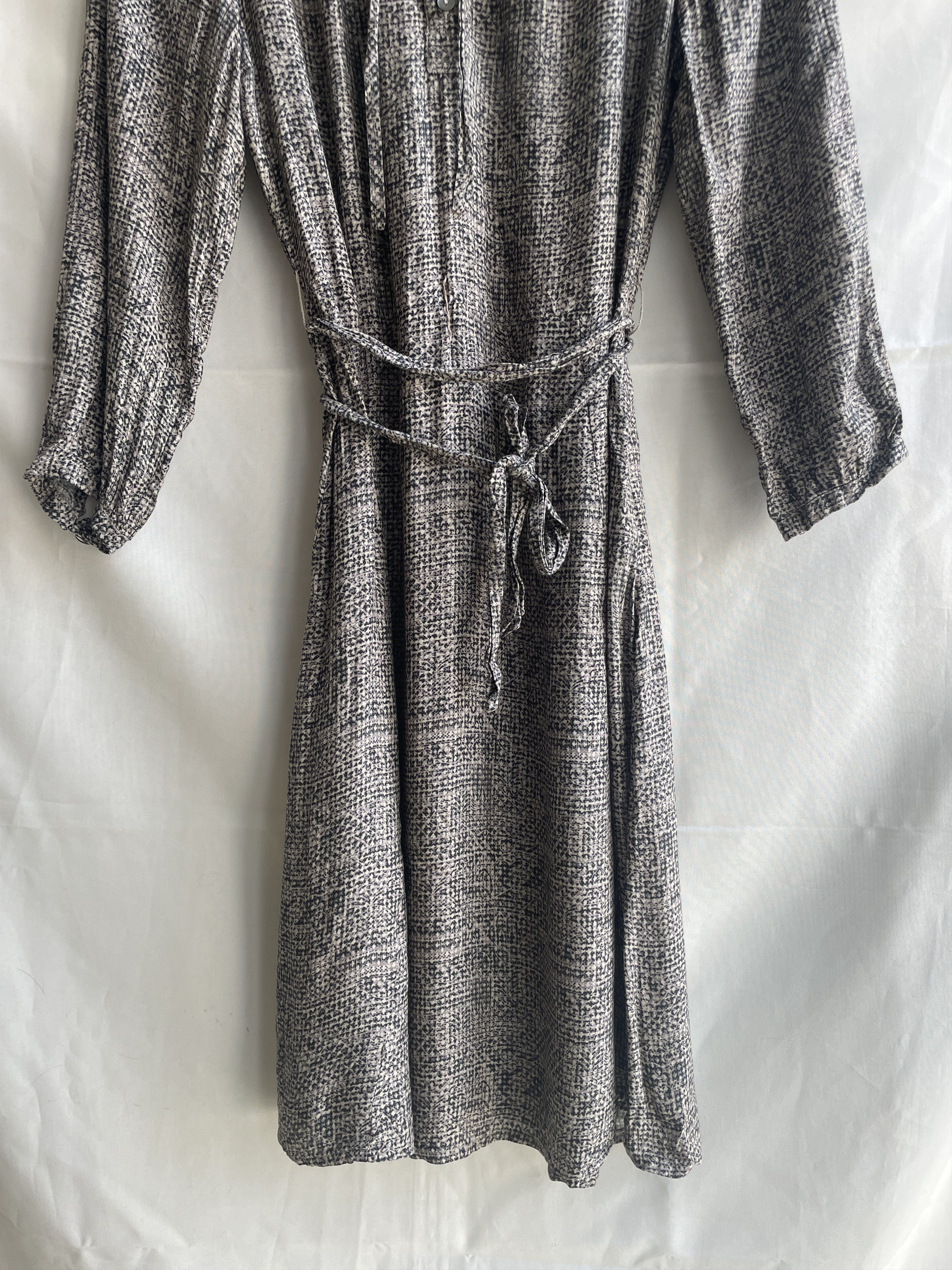 Other Brora Viscose Silk Blend Textured Print Belted Midi Dress Size M / US 6-8 / IT 42-44 - 6 Thumbnail