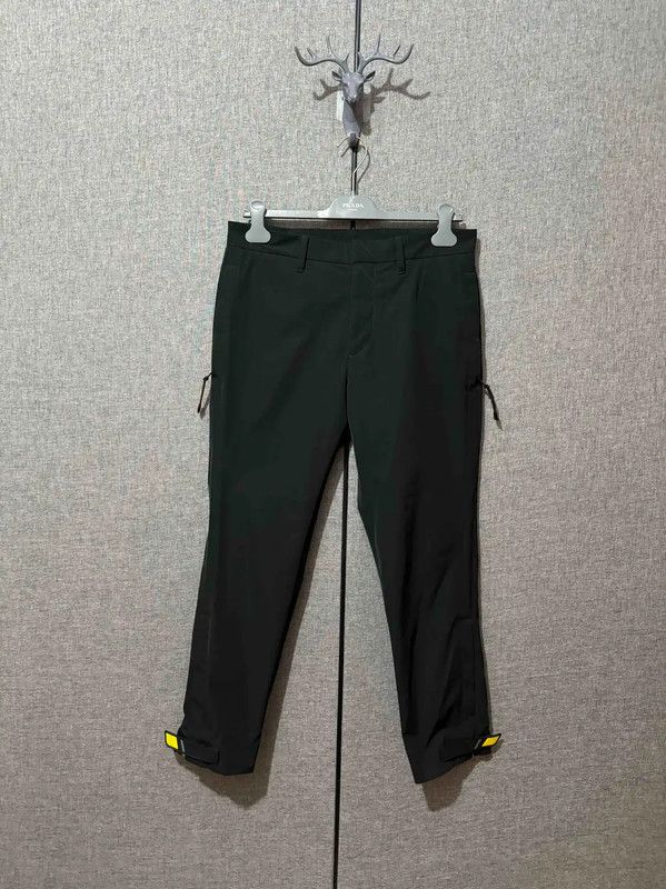 Prada Prada Black Embroidered Logo Relaxed Pants Size US 30 / EU 46 - 1 Thumbnail