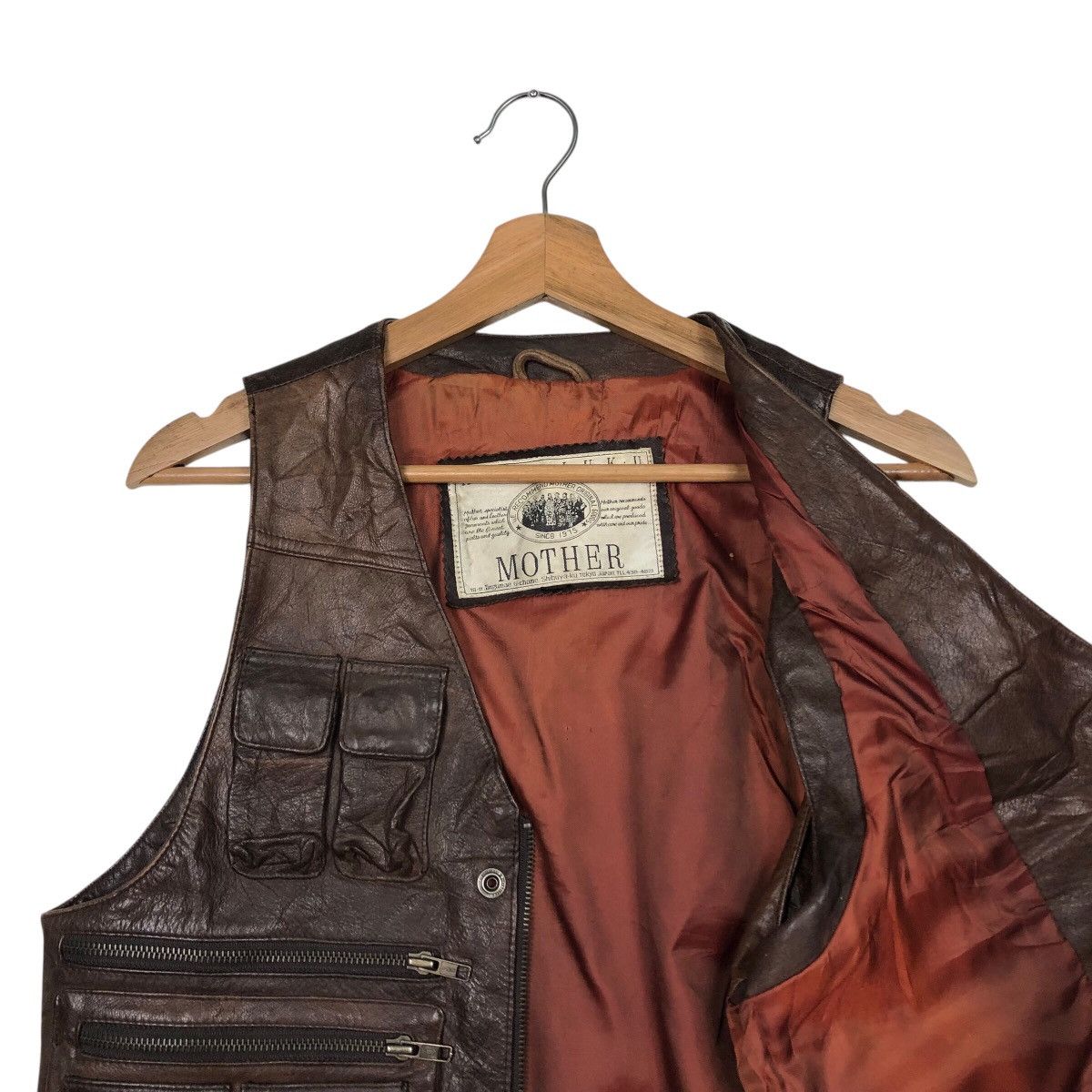 Japanese Brand × Vintage 📌Vintage Leather Vest Utility Harajaku Mother Size US M / EU 48-50 / 2 - 13 Thumbnail