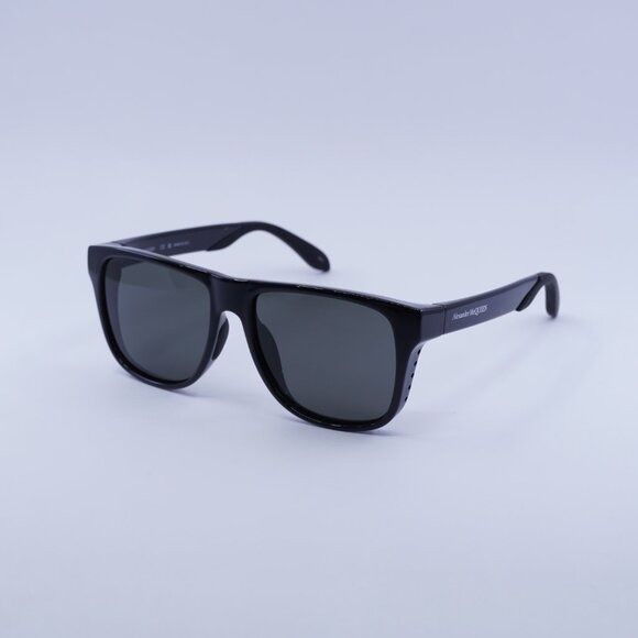 Alexander McQueen Alexander McQueen AM0292SA 001 Sunglasses Black Square Frame Size ONE SIZE - 5 Thumbnail