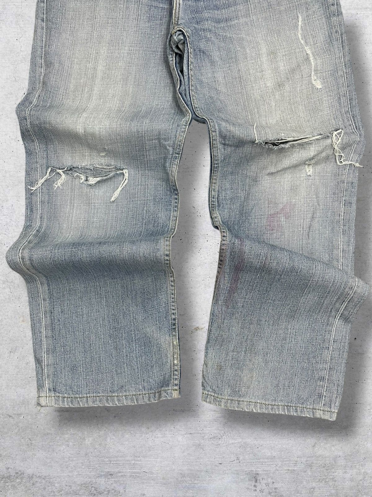 Levi's Vintage Clothing VINTAGE 533 LEVIS USA 90S DESIGNER OLD RIPPED BLUEWASH DENIM Size US 35 - 3 Thumbnail