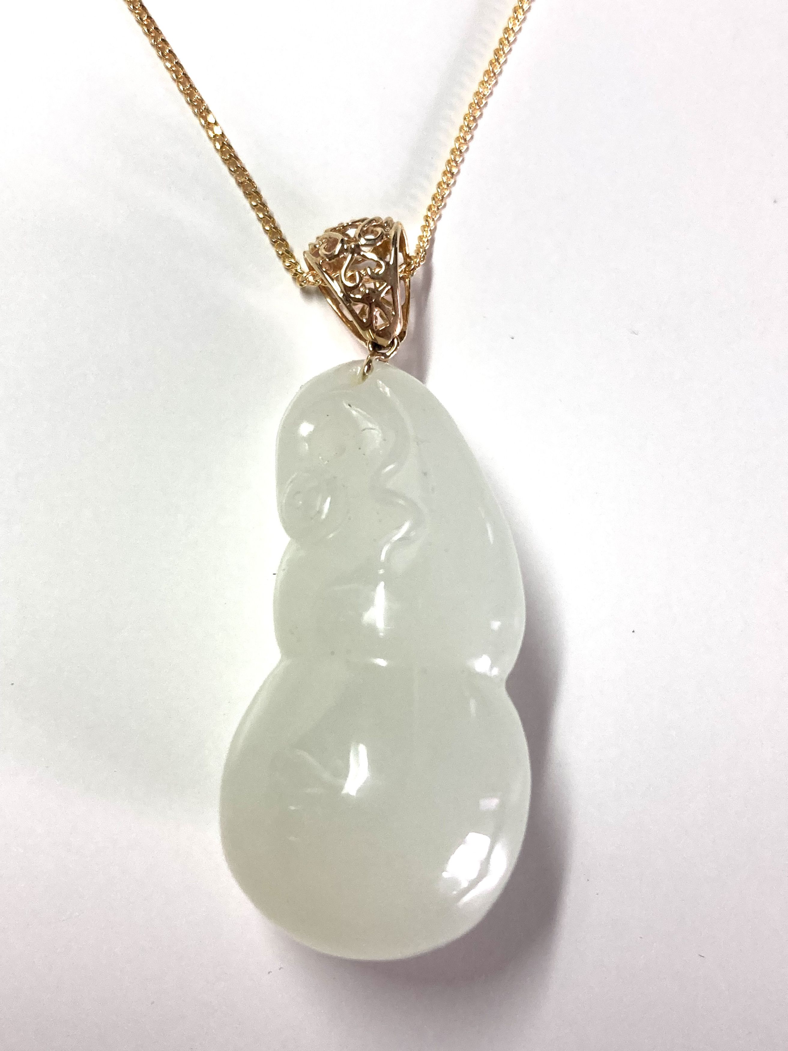 Other 60014 Certified Jadeite jade White Hetian Gourd pendant Size ONE SIZE - 3 Thumbnail