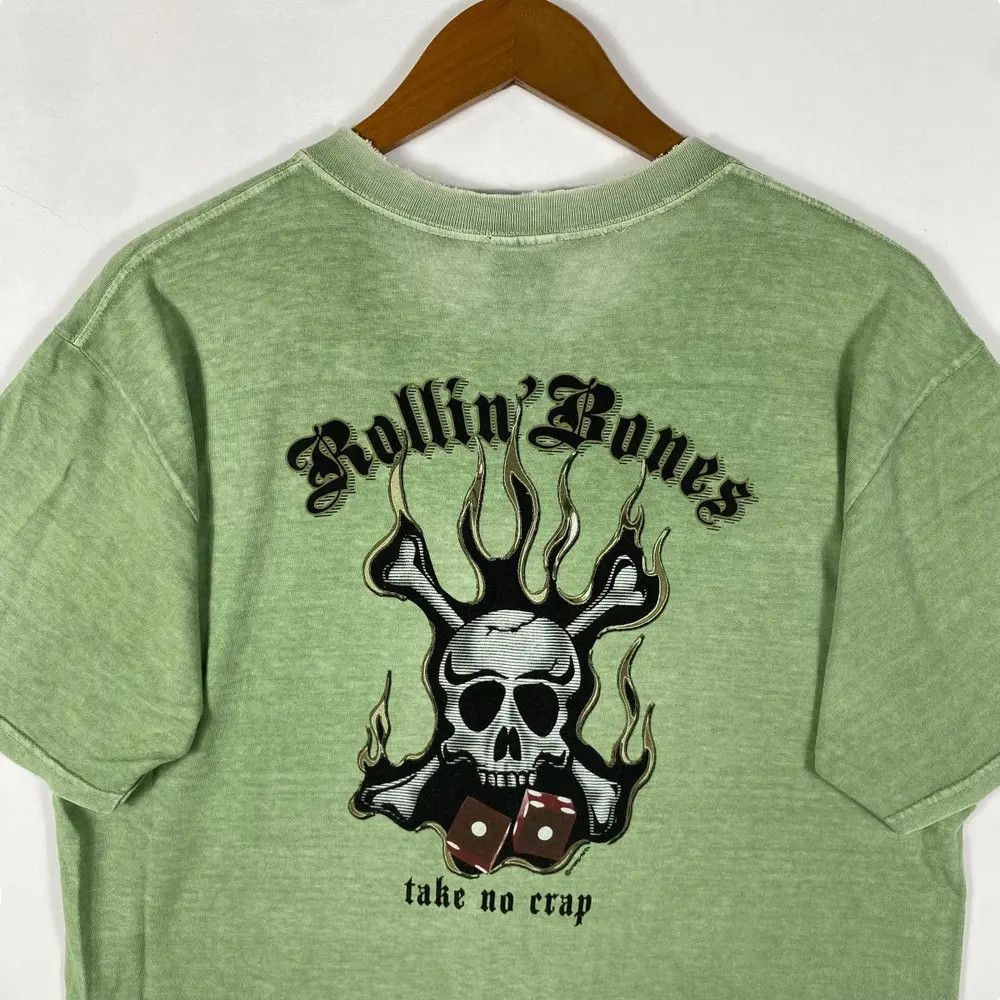 Vintage Vintage ROLLIN' BONES Las Vegas Money Dyed Distressed Tee Size US M / EU 48-50 / 2 - 2 Thumbnail