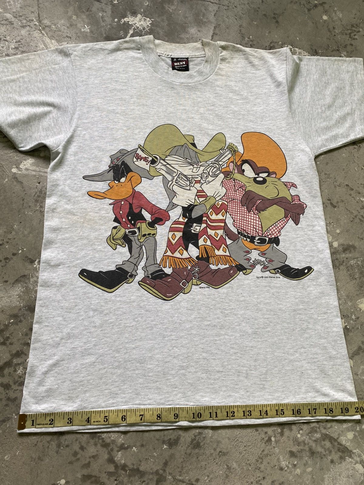 Cartoon Network Vintage 1993 Looney Tunes Cowboy By Warner Bros T Shirt Size US M / EU 48-50 / 2 - 14 Thumbnail
