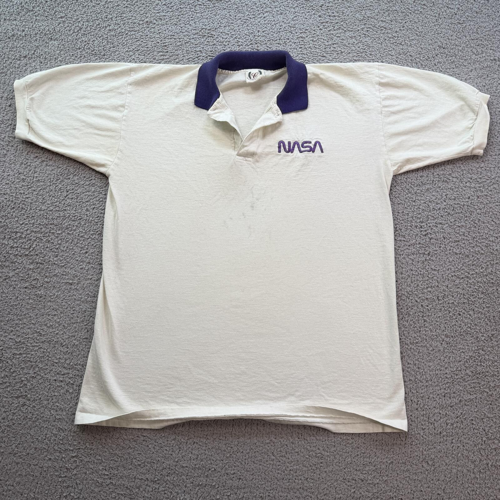 Cotton On Vintage NASA Embroidered Polo Shirt Space Program USA 90s XL Size US XL / EU 56 / 4 - 1 Thumbnail