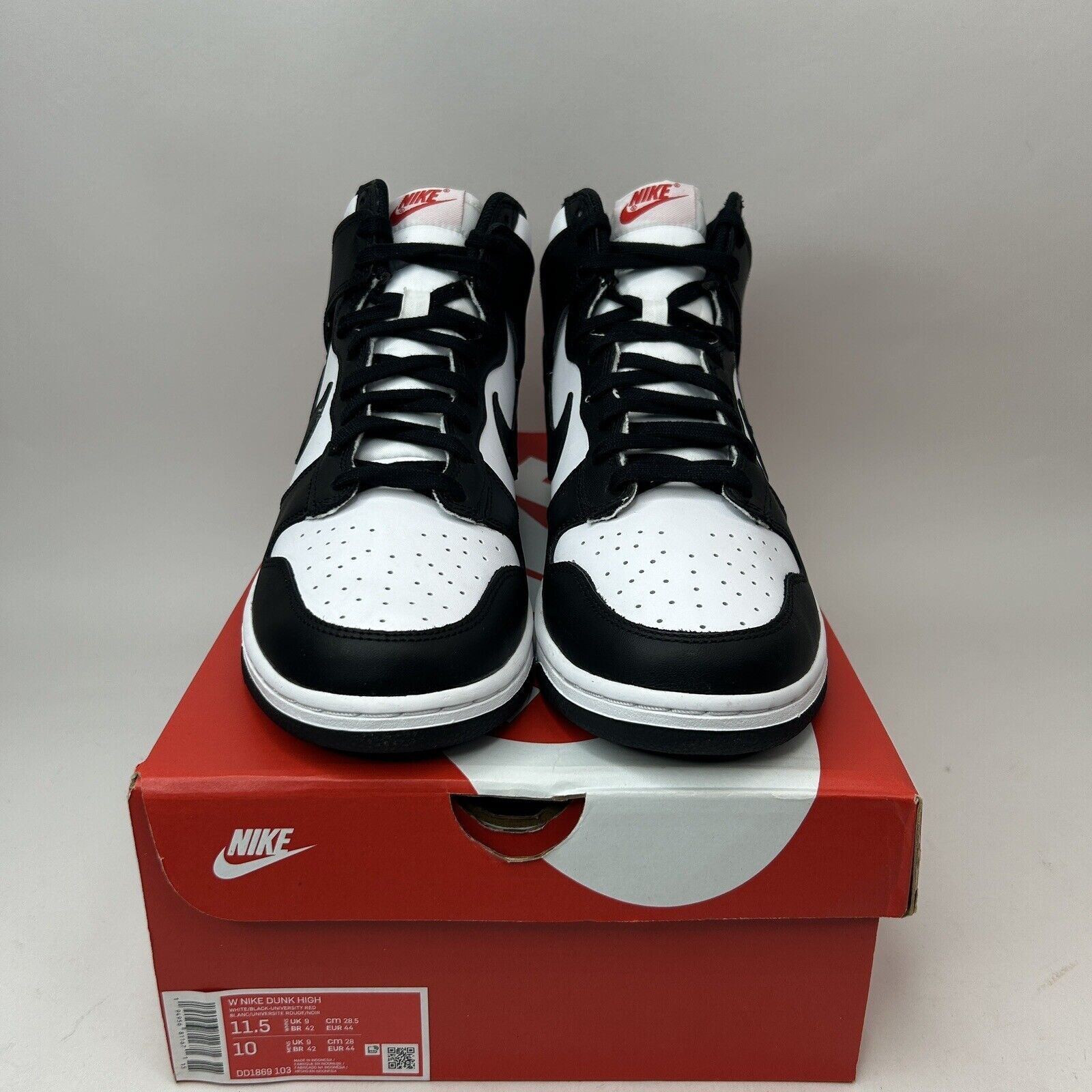 Nike Nike Dunk High WMNS “Panda/Black White” 2023 Size US 11.5 / IT 41.5 - 2 Thumbnail