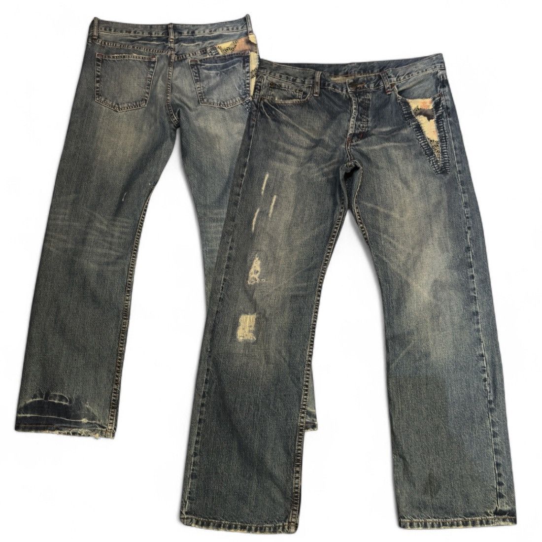 Japanese Brand 🔥🇯🇵 Archive Takeo Kikuchi Distressed Boro Sashiko Denim Size US 36 / EU 52 - 1 Thumbnail