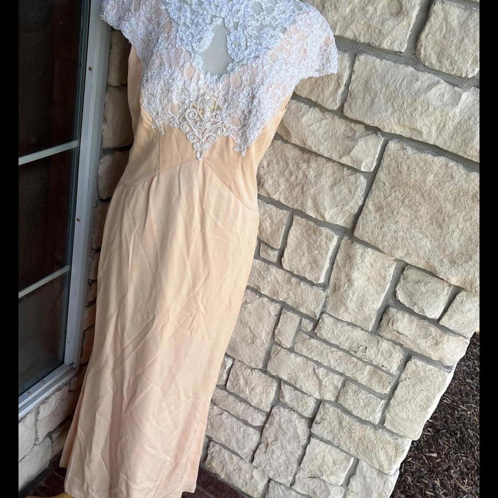 Other Cream and pink vintage 2-piece dress glamour Size S / US 4 / IT 40 - 2 Thumbnail