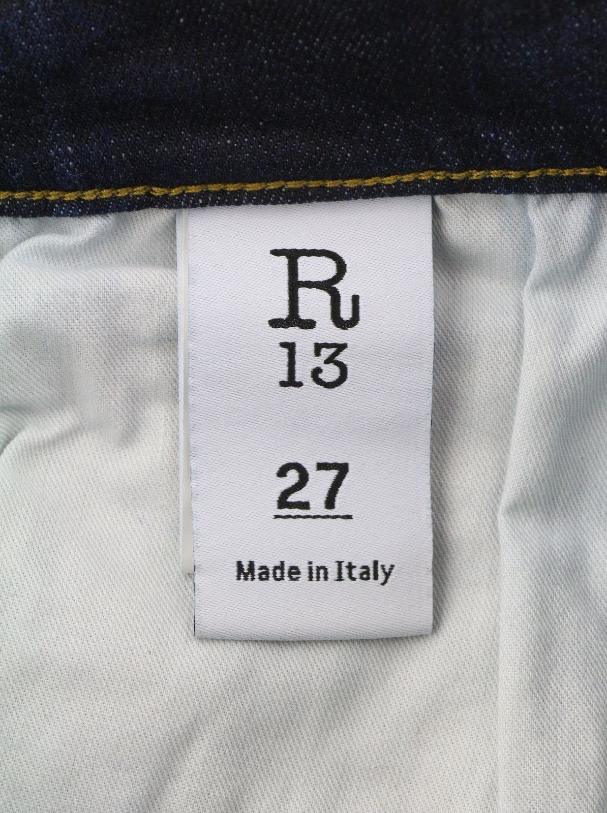 R13 HIGH RISE SKINNY 27 Howell Indigo Washed Faded 85796 Size 27" / US 4 / IT 40 - 7 Thumbnail
