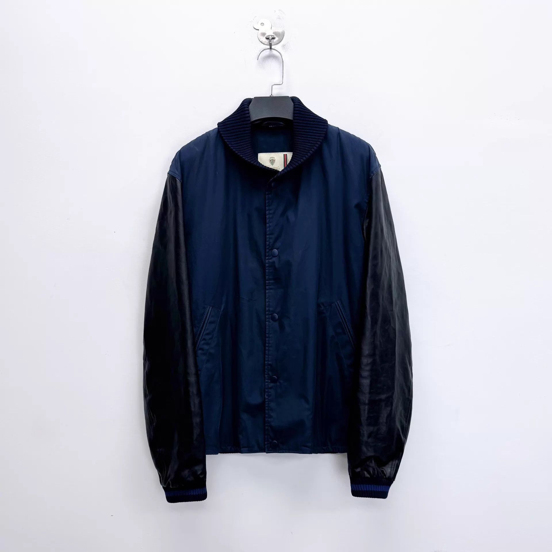 Gucci Blue Bomber Jacket with Contrast Sleeves - Size L Size US L / EU 52-54 / 3 - 1 Thumbnail
