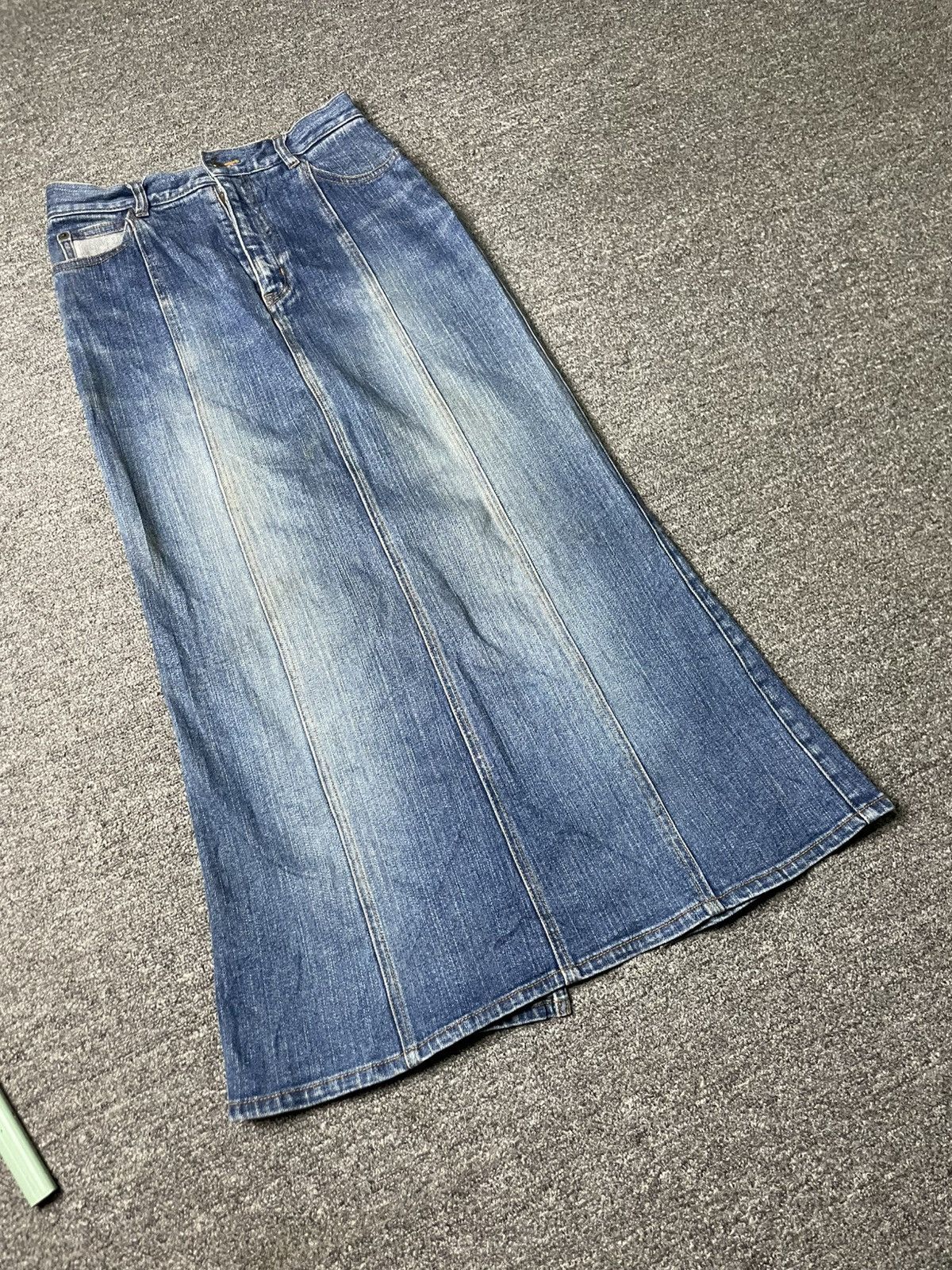 Japanese Brand × Vintage STRETCH Japanese Brand Mermaid Jeans Skirt (83) Size 26" / US 2 / IT 38 - 5 Thumbnail