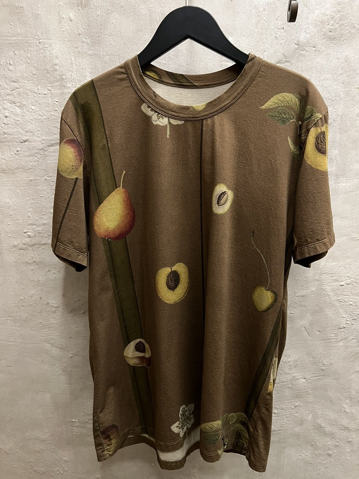 image of Uma Wang Printed Tee in Mustard, Men's (Size Large)