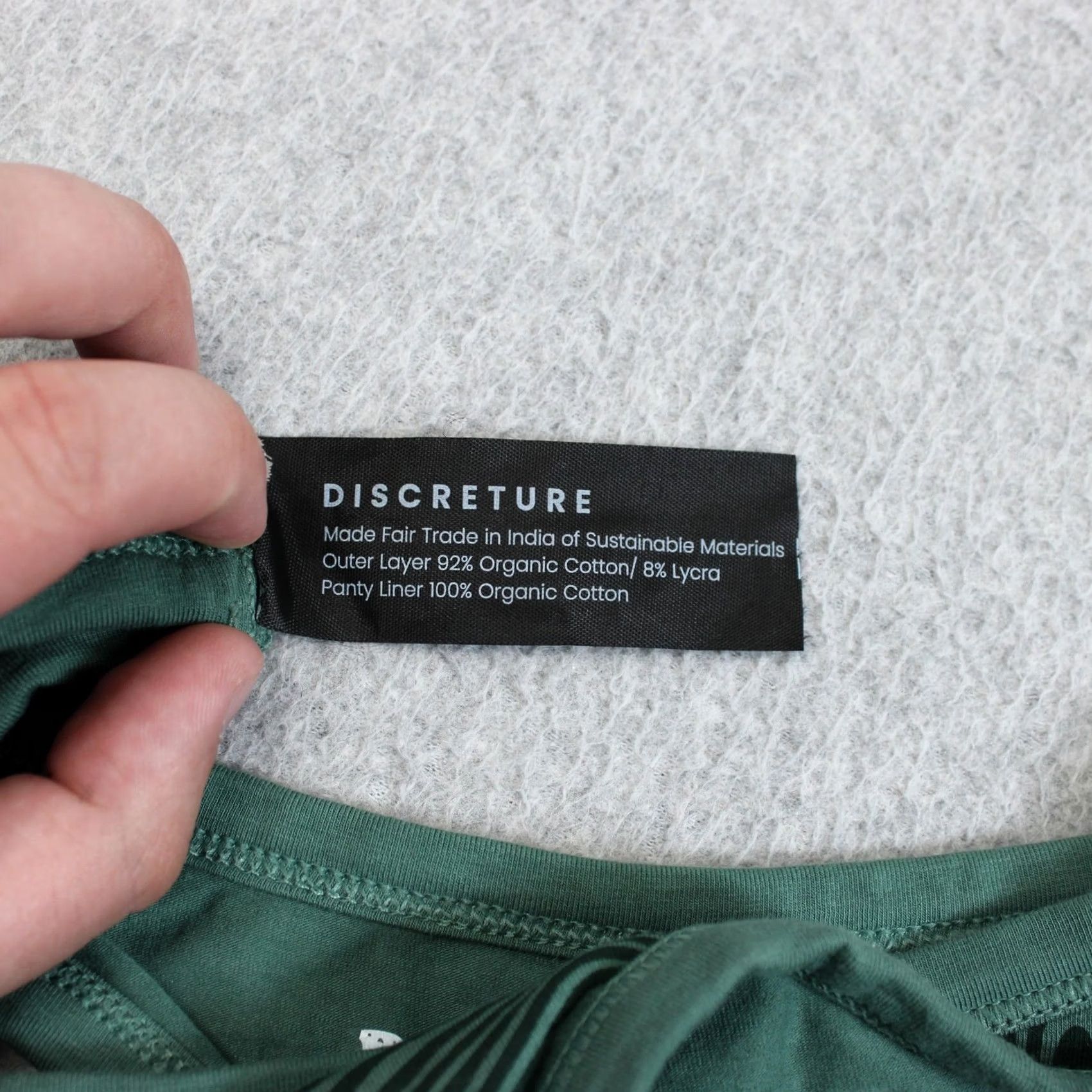 Vintage Discreture Thong Panties Women Medium Green High Leg Organic Cotton Geometric Vageniu$ Logo Novelty Fashion underwear Size 32" / US 10 / IT 46 - 4 Thumbnail