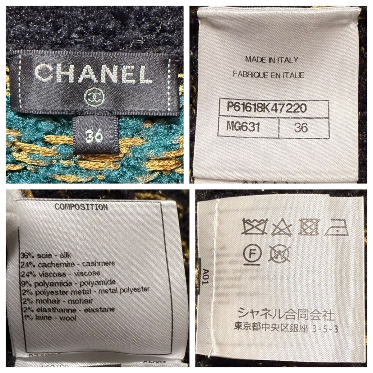Chanel Authentic Chanel COCO decoration long-sleeve knit dress 36 Size XS / US 0-2 / IT 36-38 - 2 Thumbnail