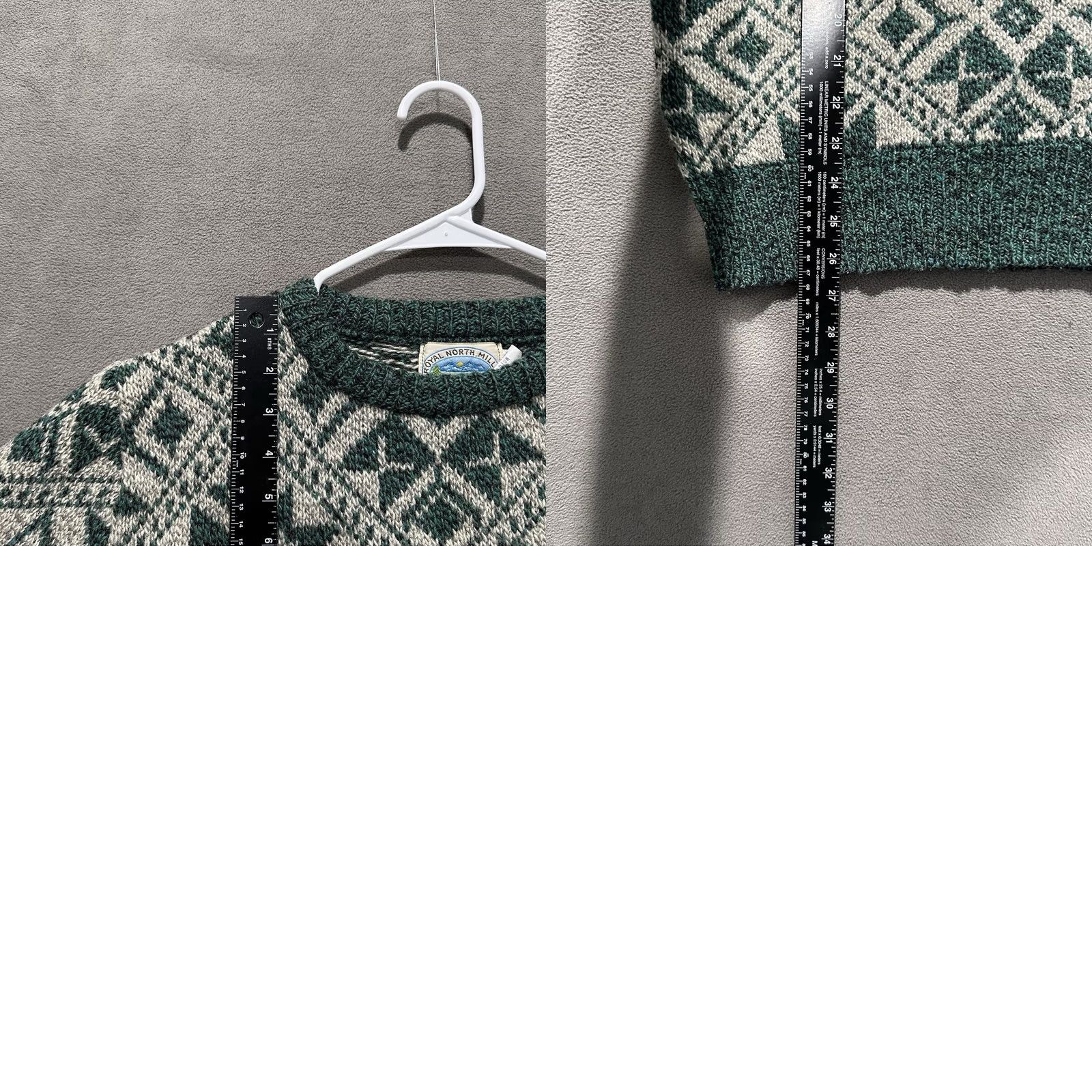 Vintage VINTAGE Royal North Mills Outfitters Sweater Mens XL Green Wool Fair Isle Nordic Pullover 80s 90s Mens Size US XL / EU 56 / 4 - 8 Thumbnail
