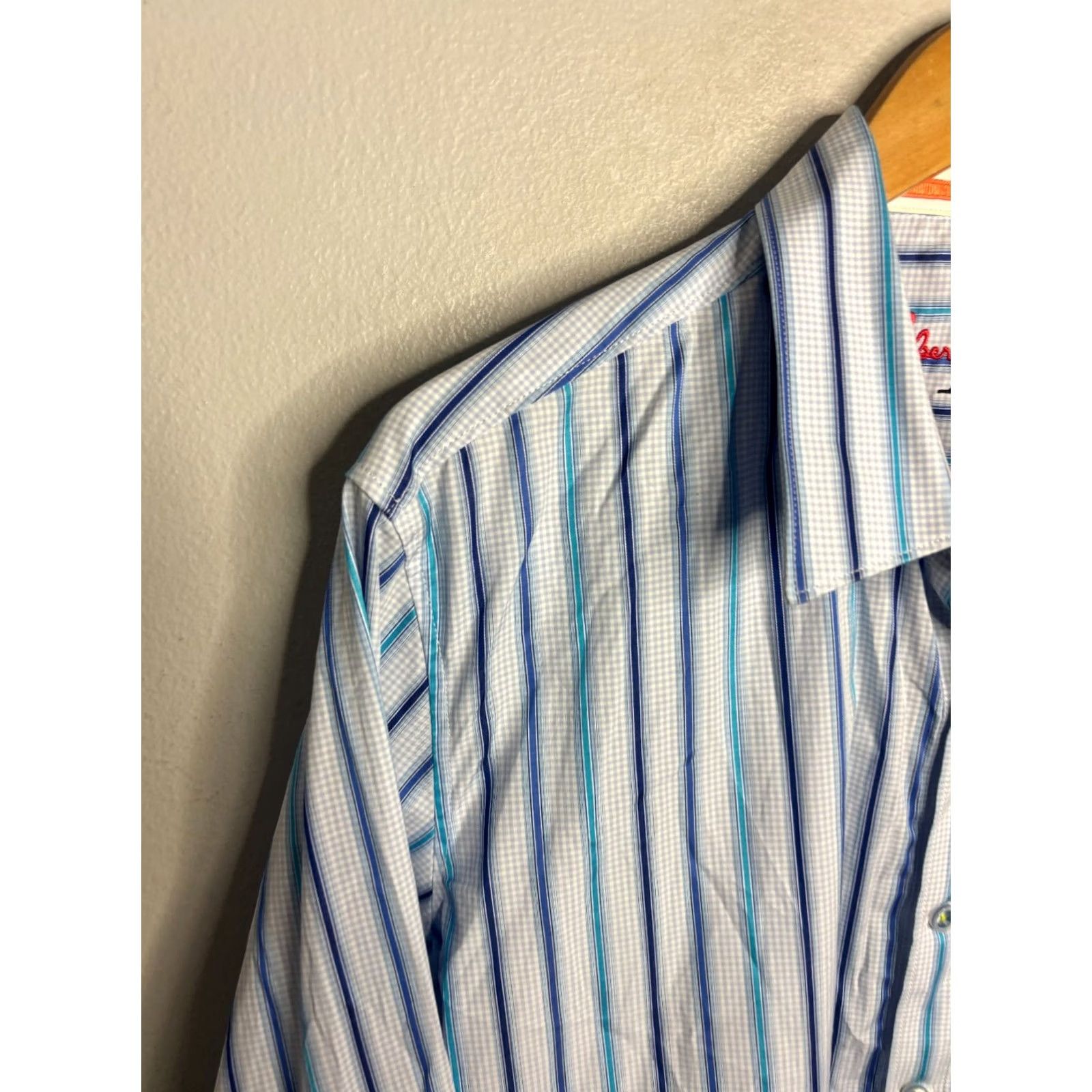 Robert Graham Robert Graham Shirt Button Up Long Sleeve Striped Flip Cuff Multicolor Mens Sz XL Size US XL / EU 56 / 4 - 2 Thumbnail