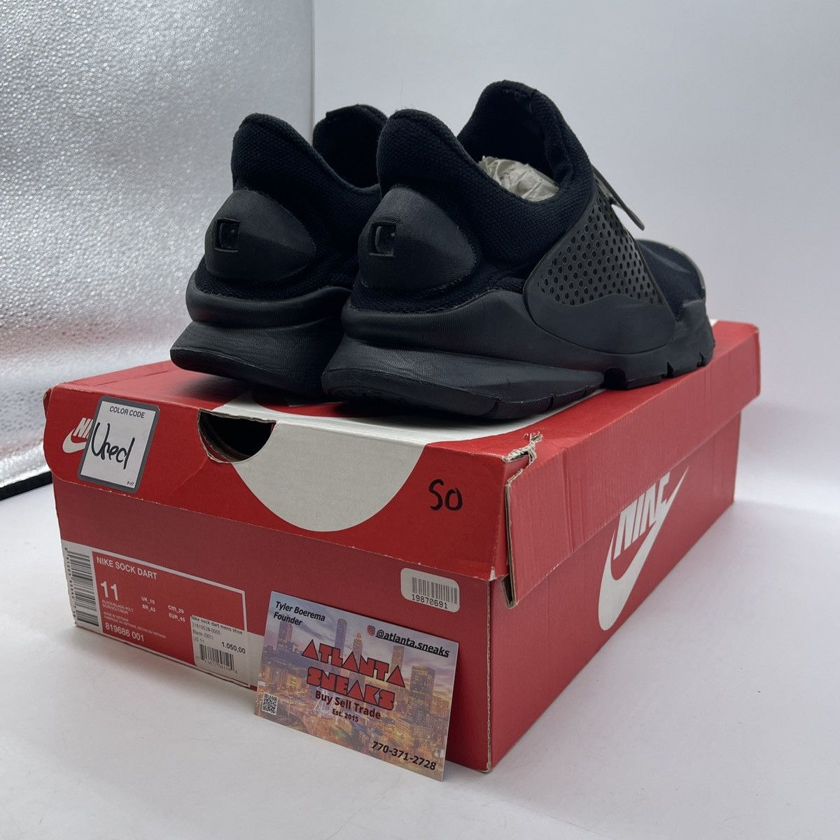 Nike Sock dart triple black Size US 11 / EU 44 - 5 Thumbnail