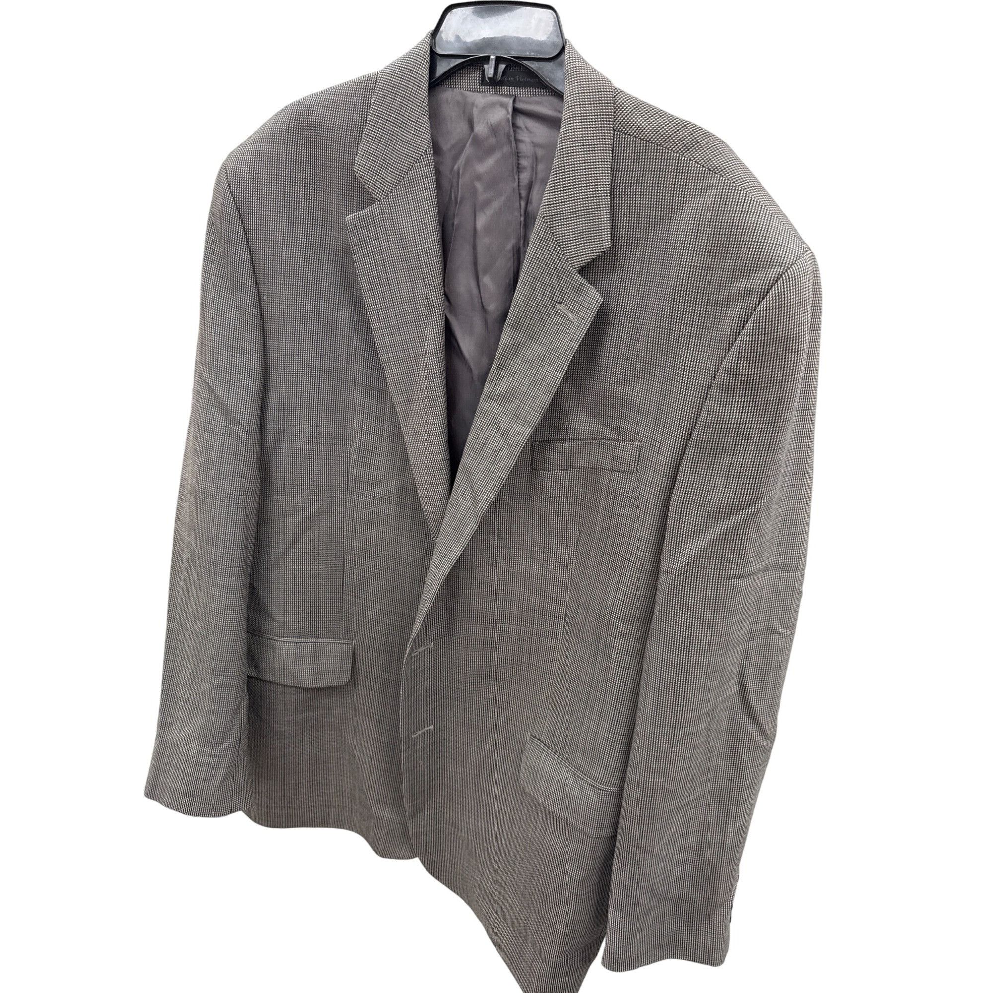 Lauren Ralph Lauren Lauren Ralph Lauren Mens Gray Houndstooth Suit Jacket Blazer Size 48L - 3 Thumbnail