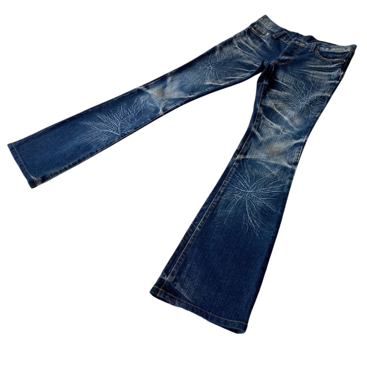 Japanese Brand FLARED STARBURST WASH BY MODERN LOVERS RUSTY GHOSTCLAW MARK Size US 28 / EU 44 - 4 Thumbnail