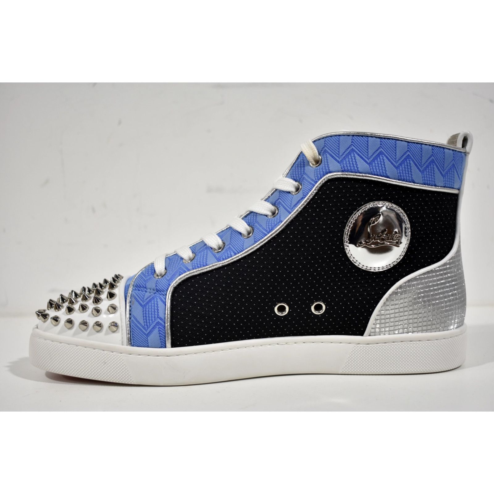 Christian Louboutin Christian Louboutin Lou Spikes Orlato Flat White Blue High Size US 10 / EU 43 - 8 Thumbnail