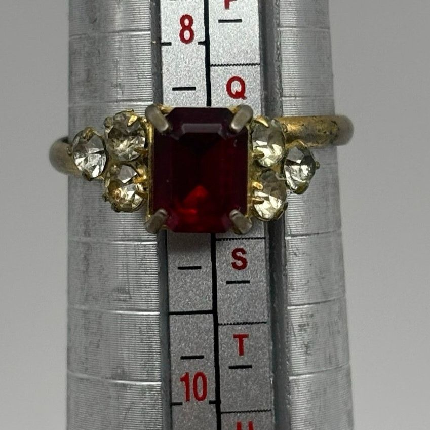 Other Gold & Red Crystal Ring Size ONE SIZE - 6 Thumbnail