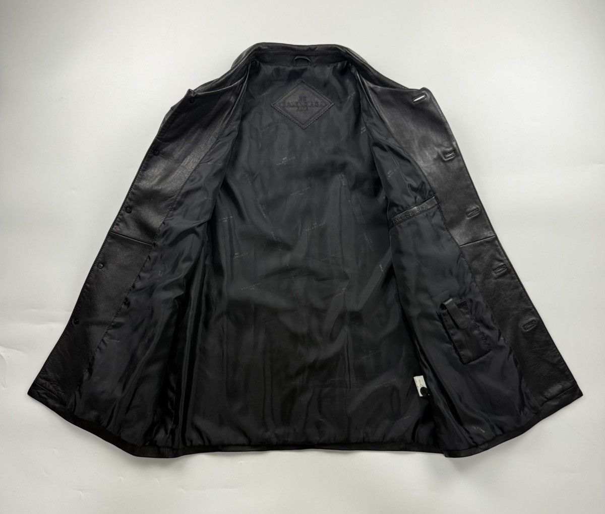 Balenciaga Vintage Balenciaga Buttoned Leather Jacket Size US XL / EU 56 / 4 - 3 Thumbnail
