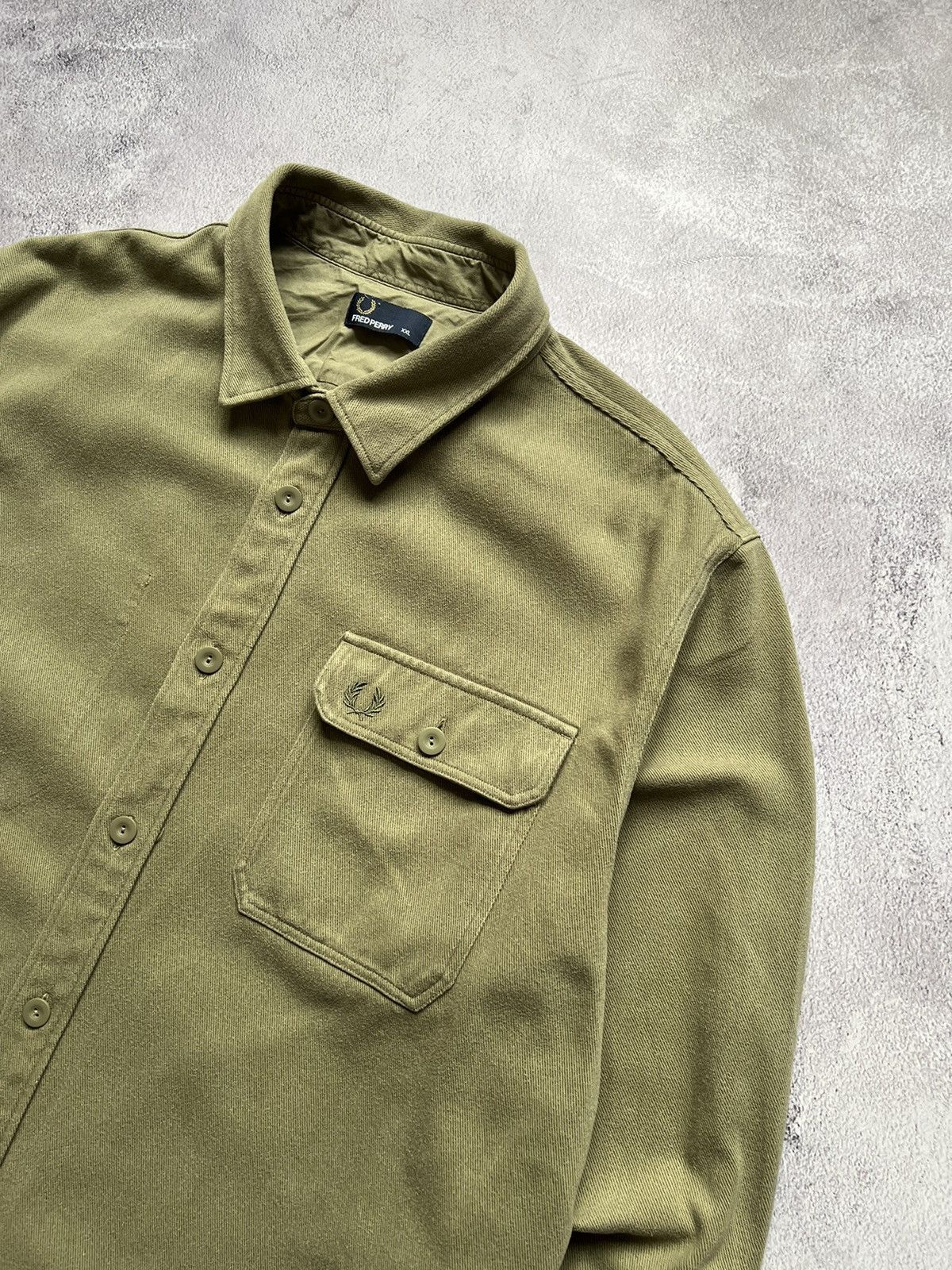 Fred Perry Fred Perry Twill Overshirt Warm Stone Khaki Mens XXL Size US XXL / EU 58 / 5 - 4 Thumbnail