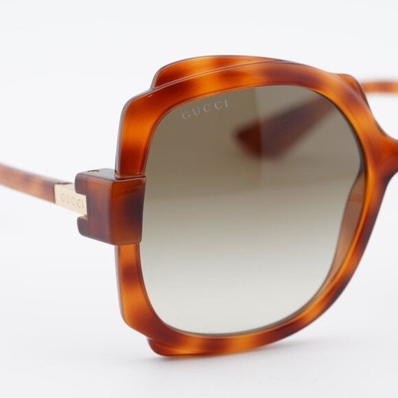 Gucci Gucci GG1431S 002 Sunglasses Havana Square Frame, Brown Size ONE SIZE - 5 Thumbnail