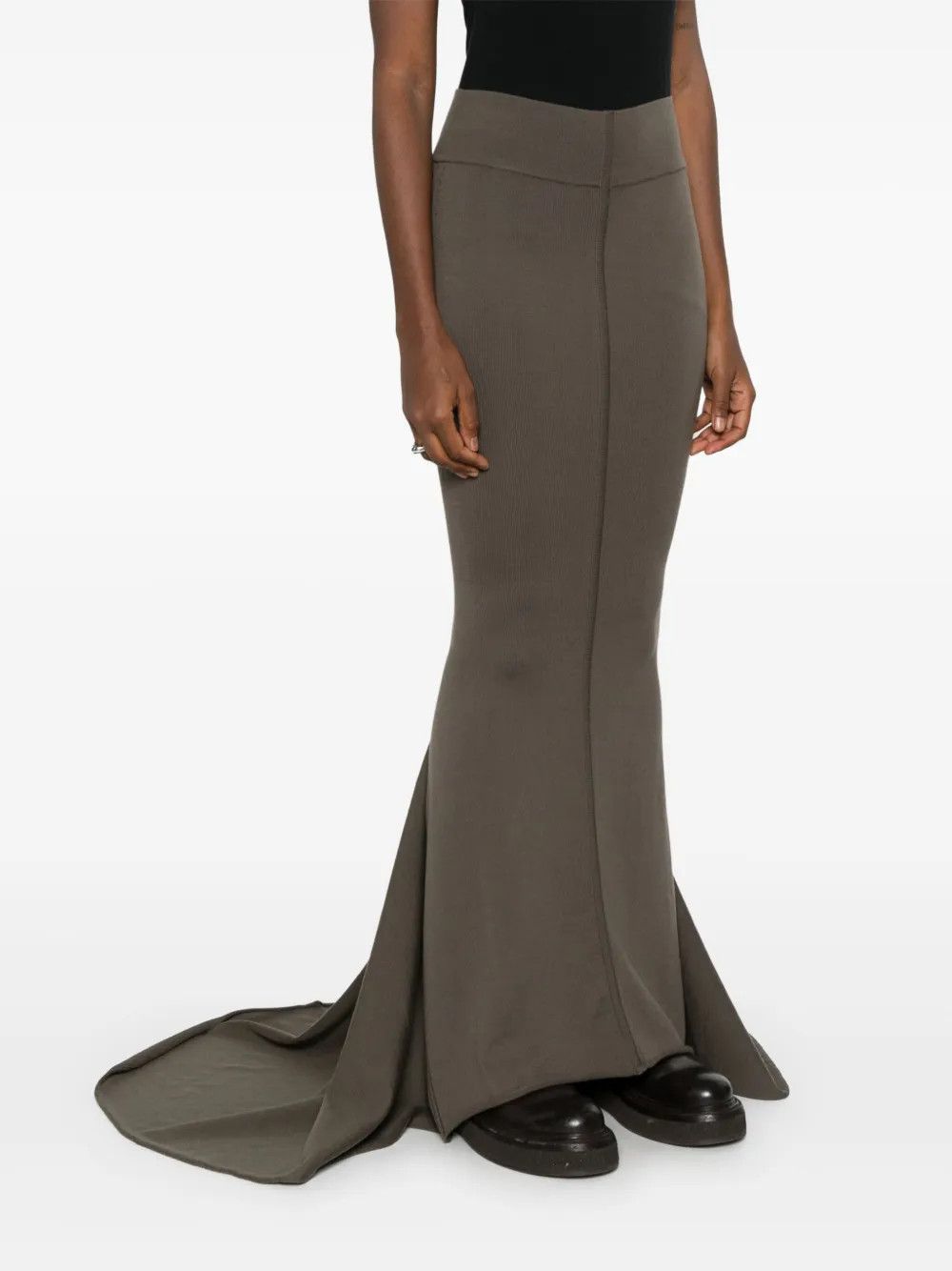 Rick Owens o1y0126 Maxi Skirt in Taupe Size 27" / US 4 / IT 40 - 2 Thumbnail