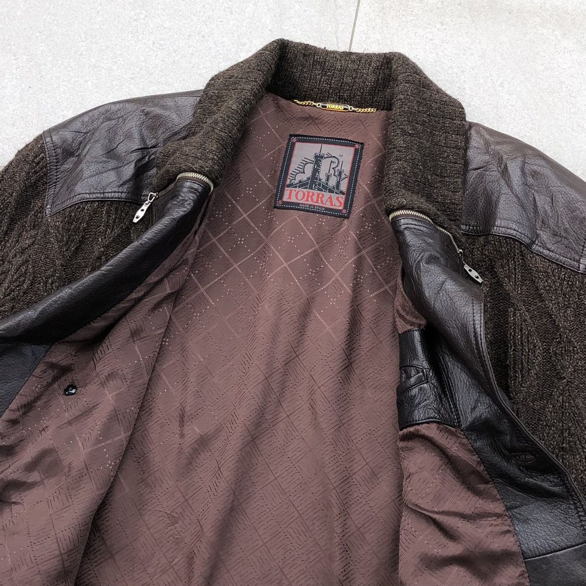 Torras Vintage TORRAS Knitted Mix Leather Paneling Parka Jacket Size US L / EU 52-54 / 3 - 17 Thumbnail